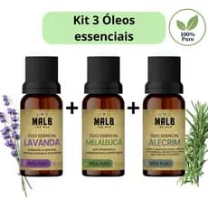 Kit 3 Óleo essencial Lavanda, Alecrim, Melaleuca 100% puro
