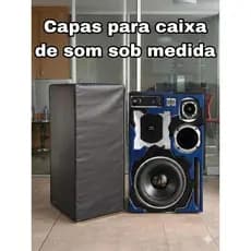 Capa Protetora Caixa de Som Personalizada Couro Sintético Forrado Proteção Anti-Risco Caixa Bob Som Automotivo