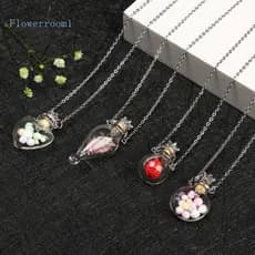 Flowerroom1 Para Corrente Aço Titânio Faça Desejo Colar Frasco Sangue Feminino Joias Presentes