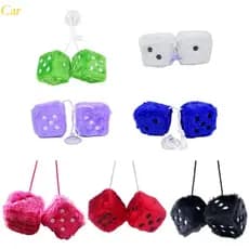 Pingente Fuzzy Plush Ponto Para Espelho Retrovisor Carro Par