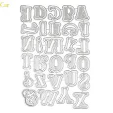 Carro 26 Peças Letras Maiúsculas Corte Metal Estêncil Scrapbooking Álbum