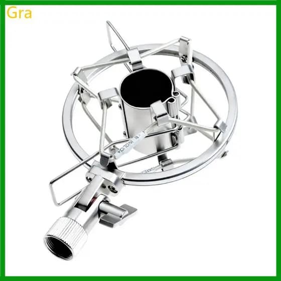 Gra Microfone Suporte Montagem Antichoque Substituição Para Estúdio Gravação Transmissão Equipamentos Acessórios