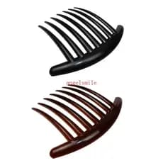 Melhor Pente Torcido Francês Retrô Celulóide Cabelo 7 Dentes Antiderrapante