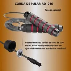 Corda De Pular Profissional Speed Rope Ajustável 2.50m Rolamento 360o e Cabo de Aço Para Treino Funcional Cross Crossfit