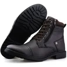 Bota Masculino Casual Coturno Moderno Com Cadarço Sapatofranca
