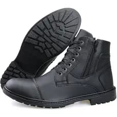 Bota Coturno Casual Masculino Com Ziper Lateral Moderno SapatoFranca