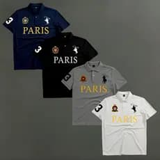 Kit 4 Camisa Polo Paris de Manga Curta Masculina, Casual