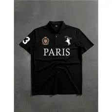 Camisa Polo Paris de Manga Curta Masculina, Casual