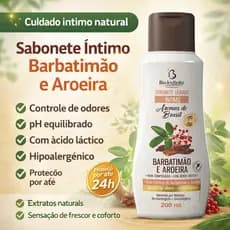 Sabonete Íntimo Feminino Barbatimão e Aroeira 200ml