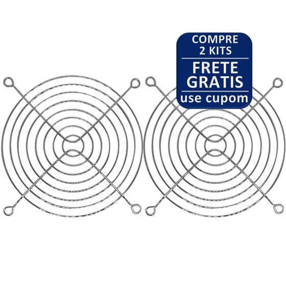 Kit 2 Grade Tela Proteção Cooler Ventoinha 120x120 Mm Aço