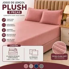 Jogo De Lençol UltraPlush Manta Soft C/ Elástico Mega Conforto Fleece