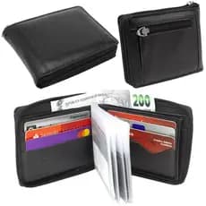 ⭐Ganhe um chaveiro⭐ - Carteira Masculina Couro Legitimo Ziper Duas Divisão Cod830