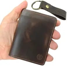 ⭐Ganhe um Chaveiro⭐ - Carteira Masculina Cédula Porta Cartão Cnh Couro Bovino Slim Pequena Kartmen Na Caixa Ótimo Presente 030