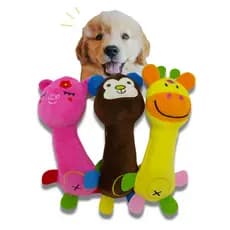 Bichinho De Pelúcia Com Apito Para Cão Brinquedo Pet Girafa Porquinho Macaco 20cm