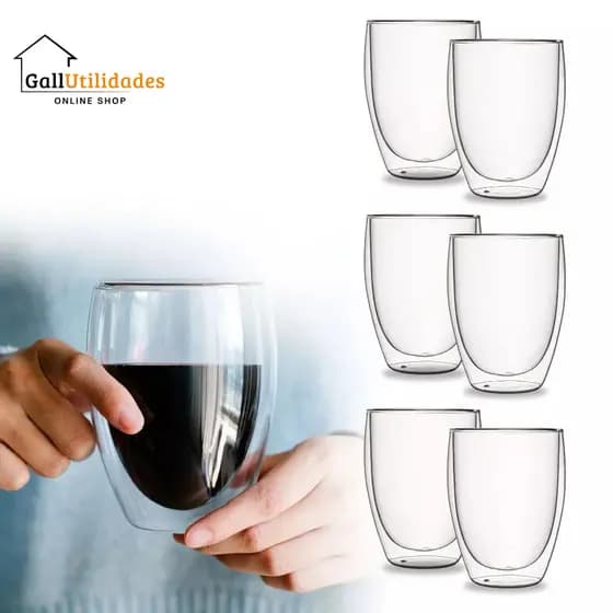 6un Copos de Vidro Copos de Vidro Diferentes Copo Duplo Vidro 350ml