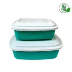 Kit 2 Potes Plástico 800ml e 1,2L Armazenamento de Alimentos Kit Para Marmita Fitness