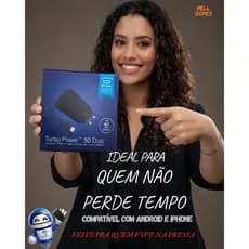 Carregador Turbo Power 50 DUO Super Rápido Até 12X mais Rápido Tipo C Original 50W Turbo