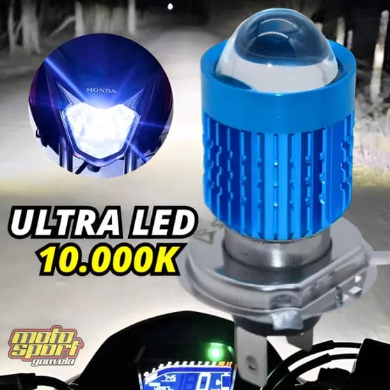 Lâmpada Led H4 Super Branca Moto STG 301 Fan Titan Start Cargo 125 150 160 Xre Farol 10.000k Projetor Bombillo