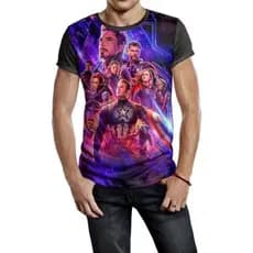 Camiseta Masculina Plus Size Vingadores Ultimato Camisa Avengers Thor Miranha Thanos