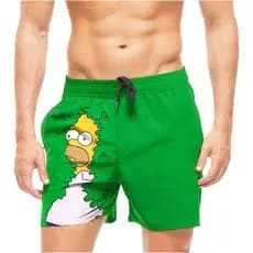 Short de Praia Masculino Shorts Banho The Simpsons Homer Na Moita Springfield