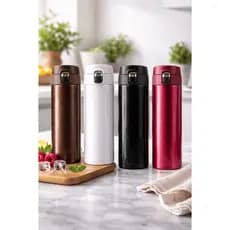 Garrafa Térmica 500ml com Tampa Click Anti Vazamento Academia Água Academia Café Bebiba Quente Fria