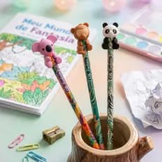 Kit 4 Lápis Fantasia Abraçadinho CiS – Lápis Decorados com Design Fofo
