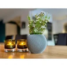 Vaso Decorativo 3d Design Moderno Estriado Premium