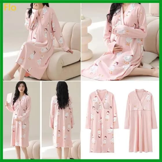 Vestido Flo Postdelivery Lounge Para Amamentação, Secagem Rápida,, Roupa Maternidade