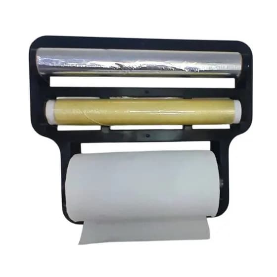 Suporte 4x1 Porta Papel Toalha / Porta Papel Alumínio /Porta  Filme De Pvc e Gancho para Utensílios