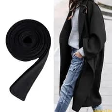Dai Feminino Homem Cinto Decorativo Casaco Lã Jaquetas Cor Sólida