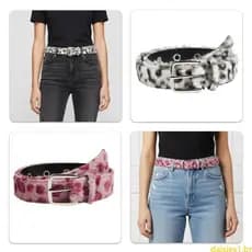 Cinto Dai Trendy Furry Leopard Design Para Roupas Uso Diário