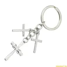 Chaveiro Crucifixo Metal Strass Brilhantes Dai Magnífico Perfeito Para Apresentações Vários Eventos Especia