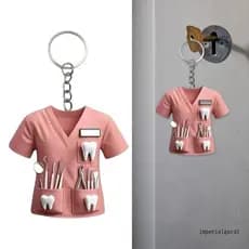 Imp Elegante Uniforme Clínico Temático Chaveiro Acessório Decorativo Ideal Para Enfermeiras E Dentistas