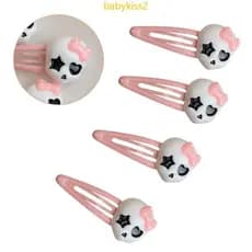 Cor Rosa Desenho Animado Caveira Grampo Cabelo Franja Grampos Viagem Para Menina