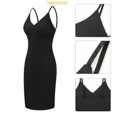 Shapewear Vestido Deslizante Para Sob O Alça Espaguete, Controles Barriga, Decote V, Modelador