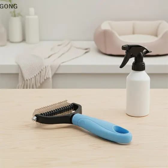 [BI] Pet Deshedding Dematting Escova 2 Faces Profissional Cachorro Gato Removedor De Pêlos À Prova D'água Para Molhado S