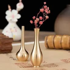 [MAR] Vaso De Cobre Puro Decoração Dourada Sala De Estar Antigo Flores Exclusivo COD