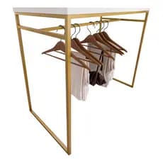 Mesa Cabideiro 120x45x100cm tampo MDF branco tx