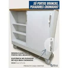 Aparador / Despensa Compacta – Portas de correr em MDF – Envio Montado – Não Tomba Portas de correr 100x80x20