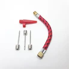 Kit 3 Bico Bicos + Mangueira Rabicho Bola Bomba Boia Agulha P/ Encher Pneu câmara de ar Bicicleta Bike Triciclo Bomba de futebol Rosqueável birro