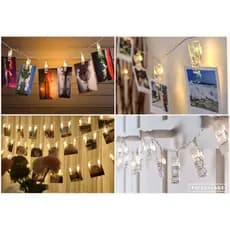 Cordão Varal Pregador Luminoso Led P/ Foto Prendedor 1,6 metros 10 leds