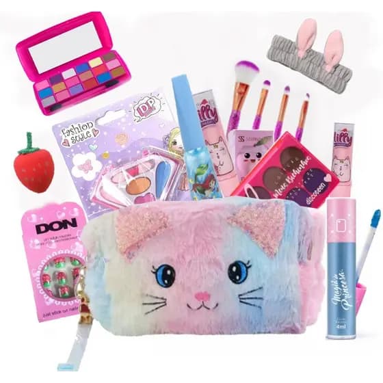 Conjunto de Maquiagem Infantil para Meninas Necessaire Blogueirinha