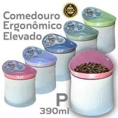 Comedouro Elevado Alto Postura Pet 390ml Cachorro Gato - Família de Estimação