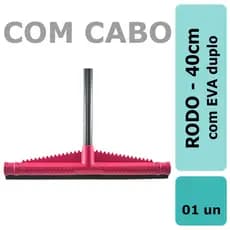 Rodo 40 cm Plástico Borracha Dupla Puxa e Seca Com Cabo