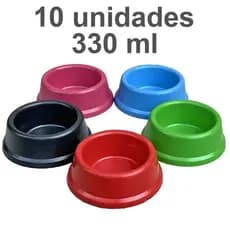 Kit 10 Comedouro 330ml Pote de Ração e Água Pequeno para Cachorro e Gato