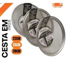 Escorredor Inox Cesta 22cm 25cm 28cm Multiuso Cozinha Original Line