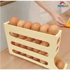 Organizador Porta Ovos Deslizante Suporte Para até 30 Ovos Kit 1/2 Organizador Dispenser de Geladeira