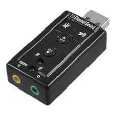 Placa De Som Usb 7.1 Adaptador Audio P2 P3 Pc Notebook