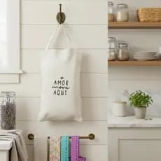 Puxa Saco De Cozinha Sacola Plástica Porta Sacola Decorativo Amor Mora Aqui