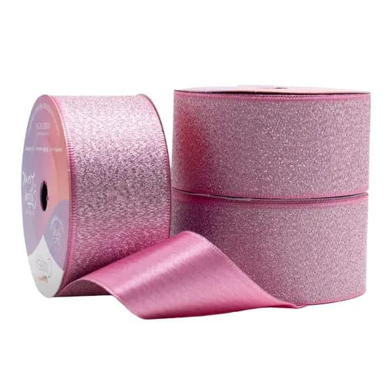 Fita de Cetim Lurex Silver Cinderela 38mm Rolo 10 Metros Glitter Brilho